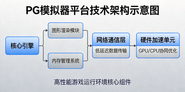 PG模拟器平台技术架构示意图，展示高性能游戏运行环境